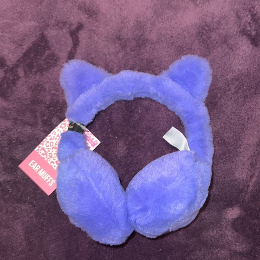 Baby Phat Lavender Faux Fur Adjustable Earmuffs / Earwarmers Y2K